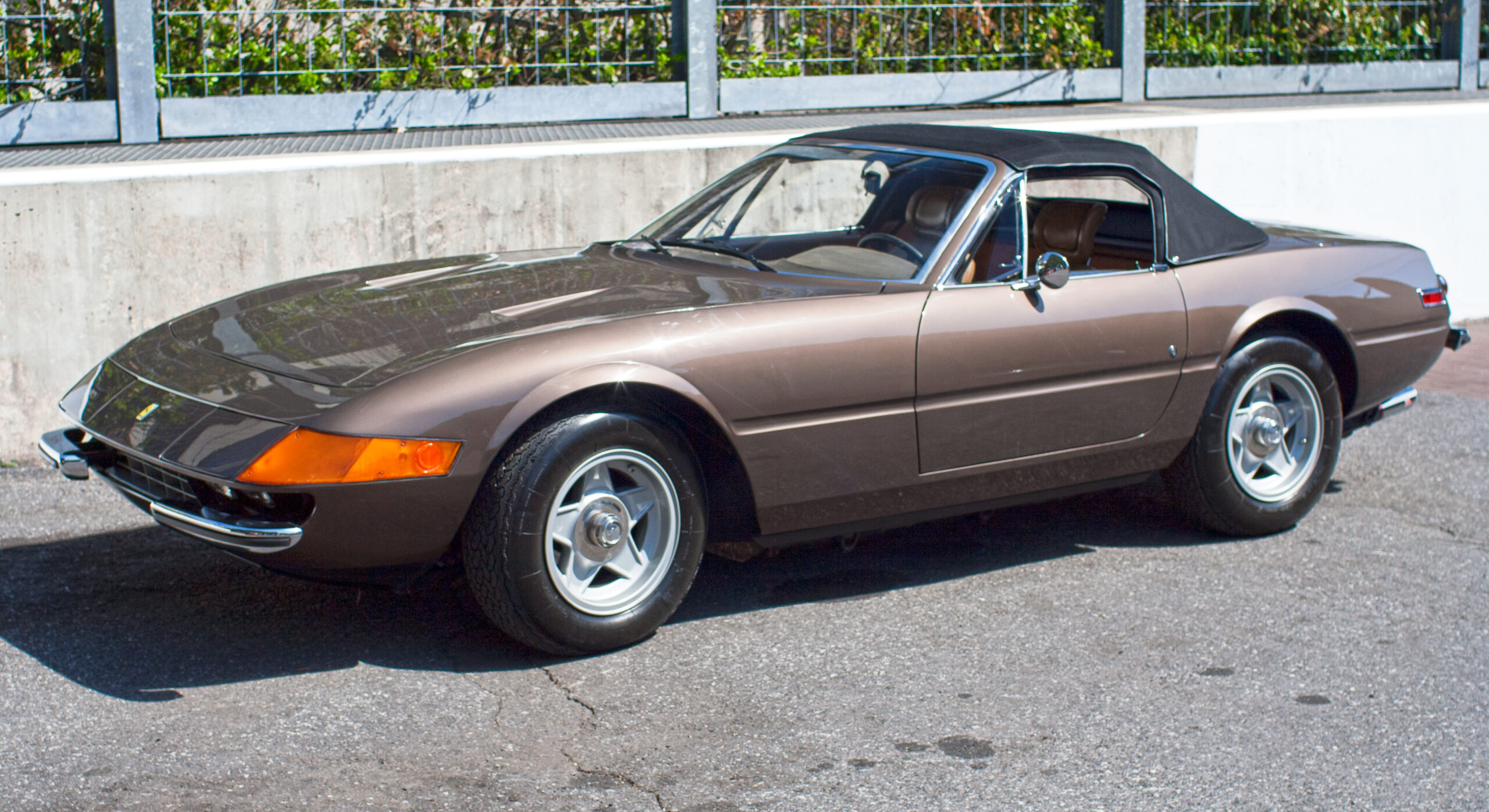 LHD Ferrari car with left hand wheel