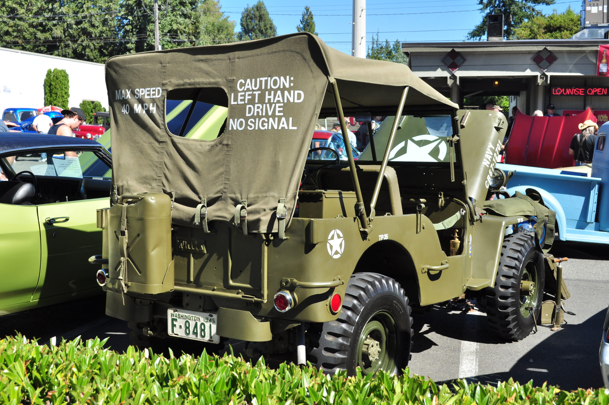 LHD Jeep car with left hand wheel